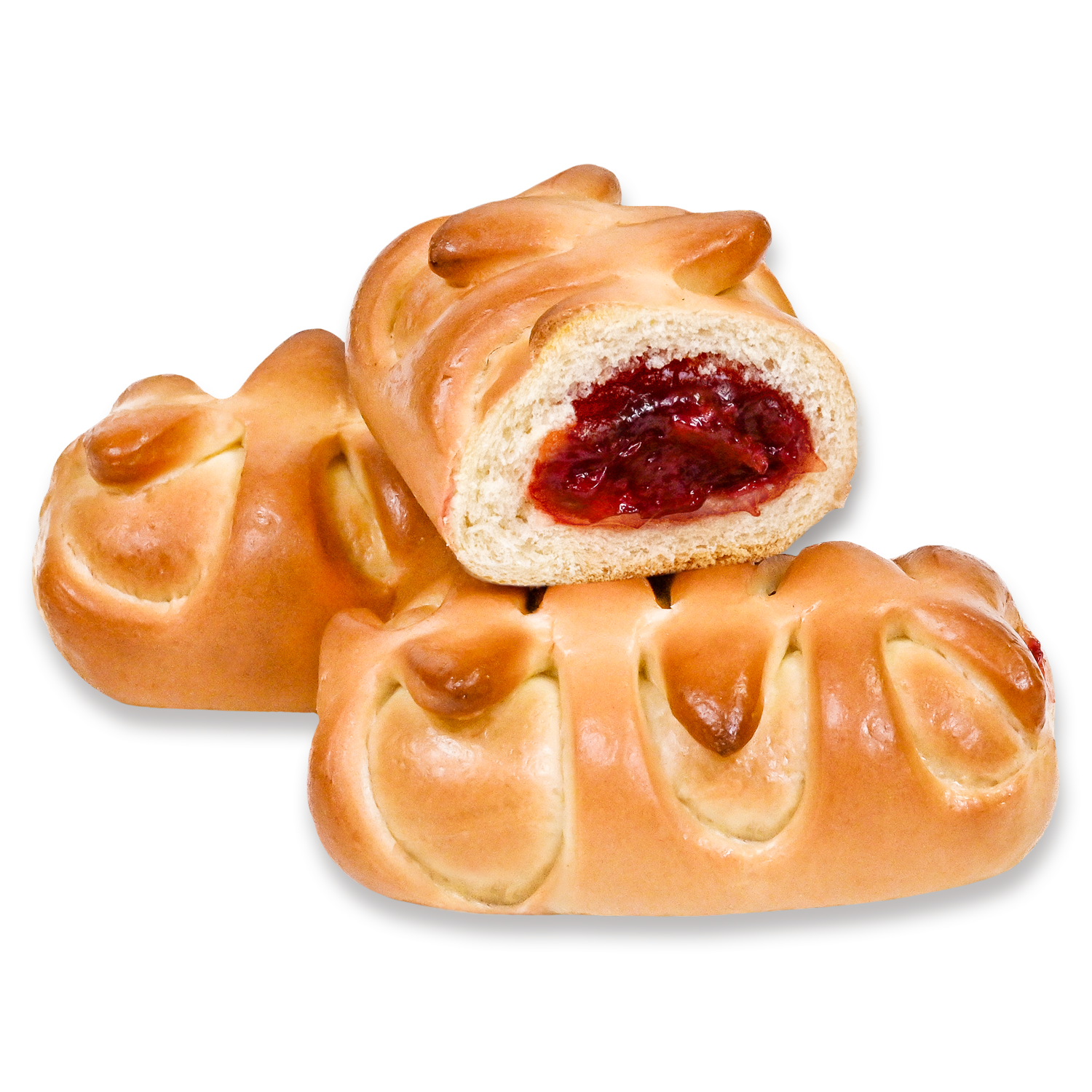 Булочка с малиновой начинкой