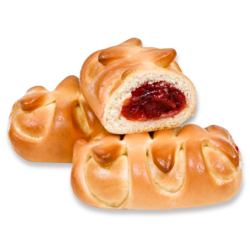 Булочка с малиновой начинкой