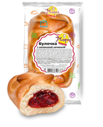 Булочка с малиновой начинкой