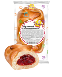 Булочка с малиновой начинкой